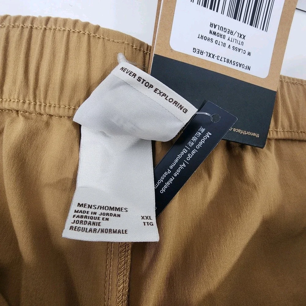 The North Face Men's 2XL Class V BLTD Shorts FlashDry Relaxed Fit Utility Brown